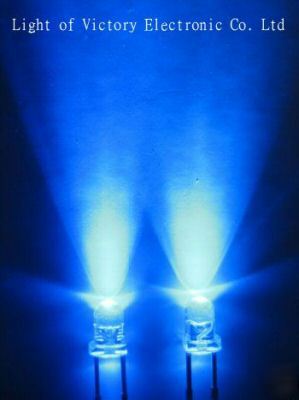 100P 3MM brightest blue led lamp 13,000MCD+100 resistor