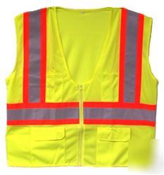 Ansi osha class ii 2 traffic safety vest lime yellow xl