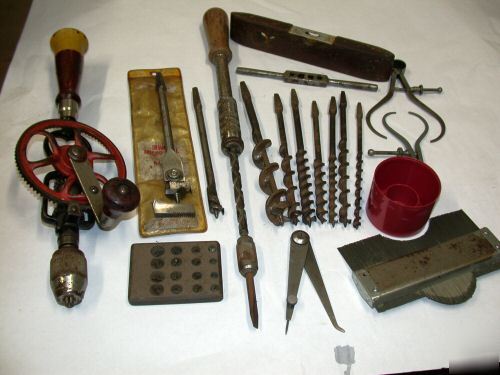 Antique tools< leather working,drilling wood,etc.> >