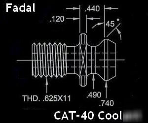 Fadal cnc cat-40 coolant retention knobs