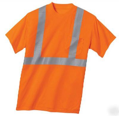 Safety t's ansi compliant fluorescent reflect 25 med