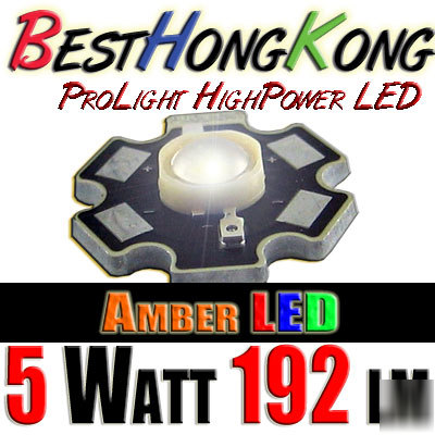 High power led set of 2 prolight 5W amber 192 lumen