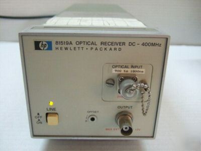 Hp 81519A optical receiver dc-400MHZ warranty