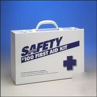 New large first aid kit - 100 unit metal cabinet 