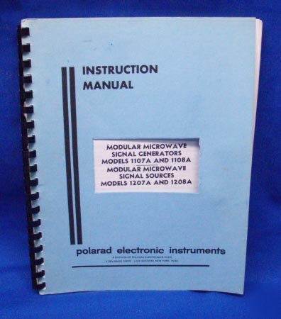 Polarad 1107A 1108A 1207A 1208A service manual