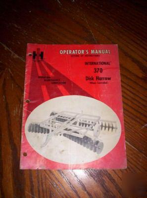 Ih farmall international 370 disk harrow manual