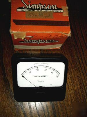 Simpson 0-50 ma dc panel meter excellent condition