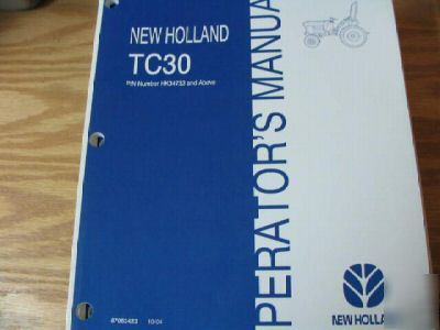 New holland TC30 tractor operators manual