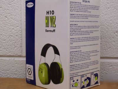 Peltor H10 hi-viz twin cup earmuffs with headband