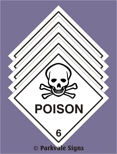 Pack of 5 poison stickers (1329)