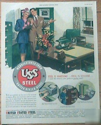 New 1947 uss steel showing wife office handsome ad