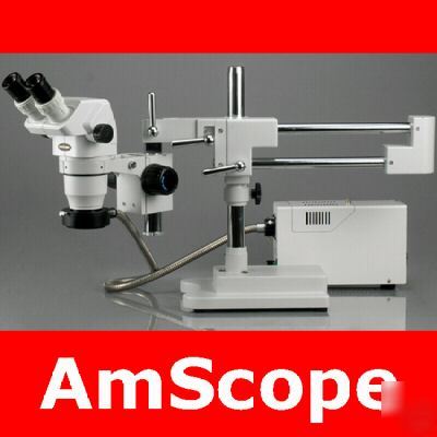 6.7X-112.5X binocular stereo zoom microscope on 3D boom
