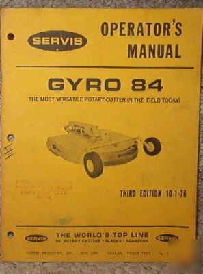Gyro 84 operators manual rotary cutter