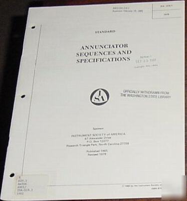 Ansi/isa annunciator sequences & specifications
