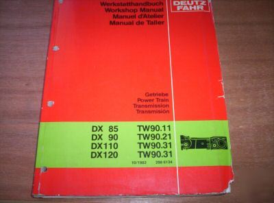Deutz-fahr DX85/90/110/120 tractor transmission manual