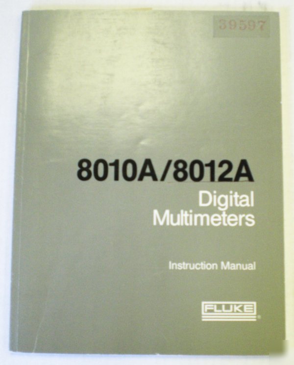 Fluke 8010A/8012A instruction manual Â©1978