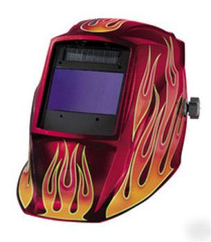 Miller 216323 elite auto-darkening helmet - red flame