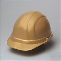 New gold hard hat hardhat w/ ratchet omega ii 