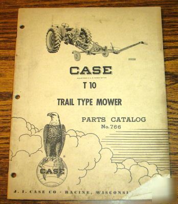 Case tractor T10 trail type mower parts catalog manual