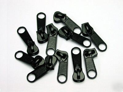 #3 molded plastic zipper sliders long black (580) 100PC