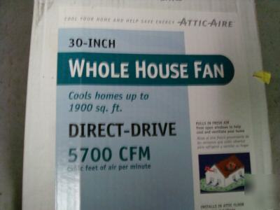 Attic aire 30 inch whole house fan 5700 cfm