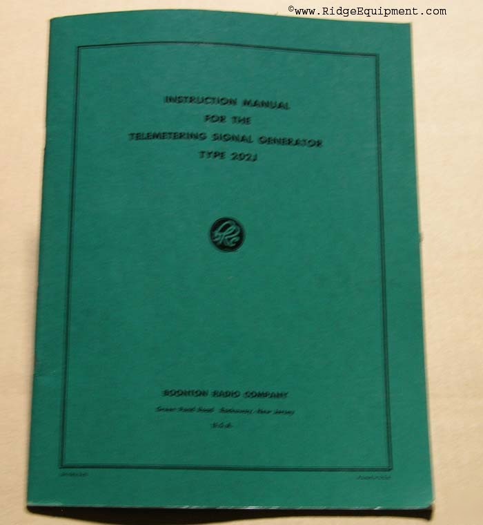 Boonton radio 202J telemetering signal generator manual