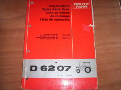Deutz-fahr D6207 tractor spare parts manual