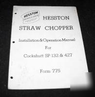 Hesston straw chopper cockshutt sp 132 427 form 775