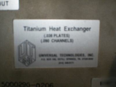 Heat exchanger, titanium, w/304 stainless steel flangs