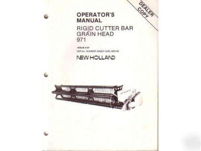 New holland 971 cutter bar grain operator's manual 1987