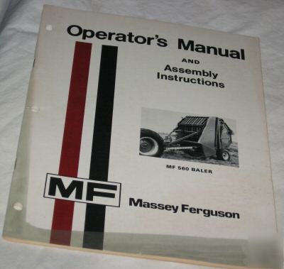 Massey-ferguson model 560 baler operator's manual