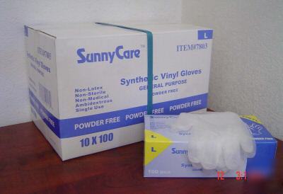 Vinyl disposable gloves powder free 1000PCS non-latex l