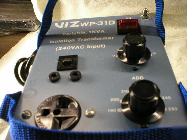 Viz wp-31D isolation transformer 240 vac 1 kva