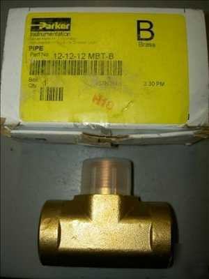 New parker pipe fitting 12-12-12 mbt-b brass 