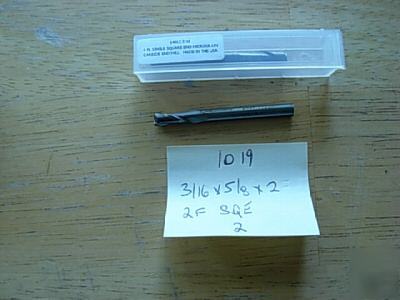 3/16 2 flute carbide end mill 1019 9 lot of 2 pieces
