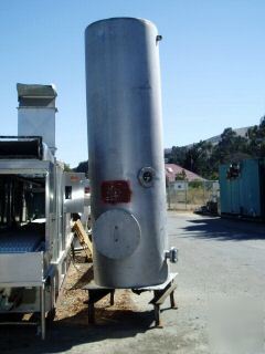 Tank, 500 gallon, s/st, c.e. howard, flat btm,