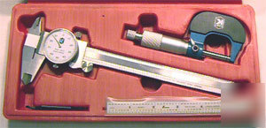 Kurt 3 piece precision set w/caliper, micrometer & rule