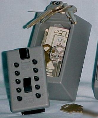 Hide-a-key outside in this combination lock box