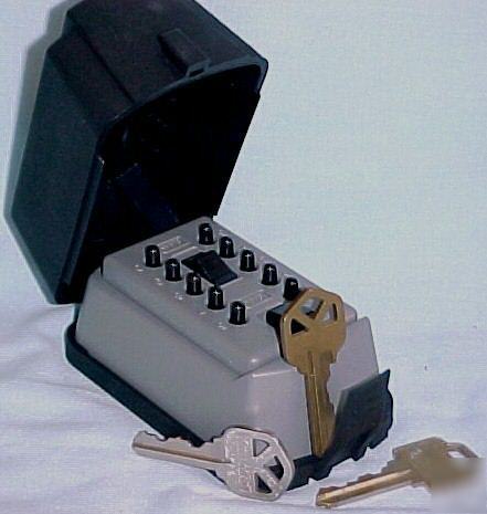 Hide-a-key outside in this combination lock box