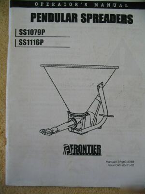 Frontier SS1079P SS1116P spreader ops & parts manual