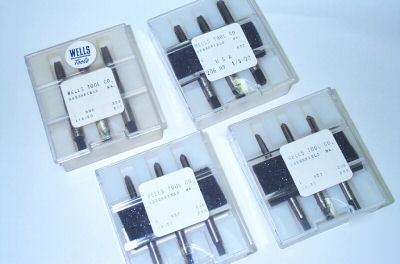 Mixed lot 4 sets wells tool hand taps 10-32 1/4-20