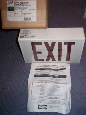 New hubbell pathfinder led exit sign LED2-em-rww 