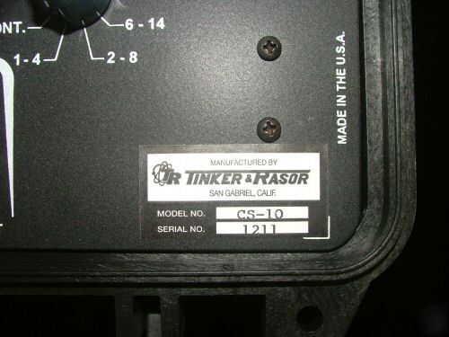 Tinker & rasor cs-10 10AMP current supply w/case+manual