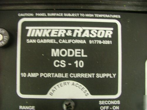 Tinker & rasor cs-10 10AMP current supply w/case+manual