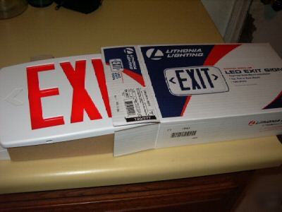 Led exit sign, lithonia lqm s w 3 r 120/277 M6, n.i.b.