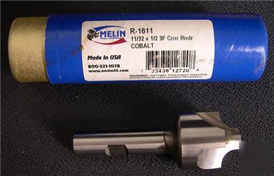 Melin 11/32 hss cobalt corner rounding end mill r=$84