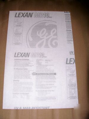 MR10 lexan polycarbonate clear 1/4 x 30.1/4 x 17.7/8