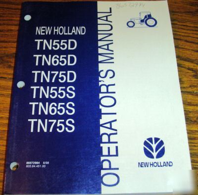 New holland TN55D to TN75S tractor operator's manual