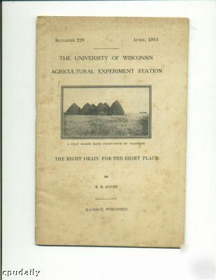 Old bulletin, wisconsin agricultural dept. 1913