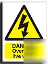 Overhead live wires sign-a.vinyl-300X400MM(wa-060-am)